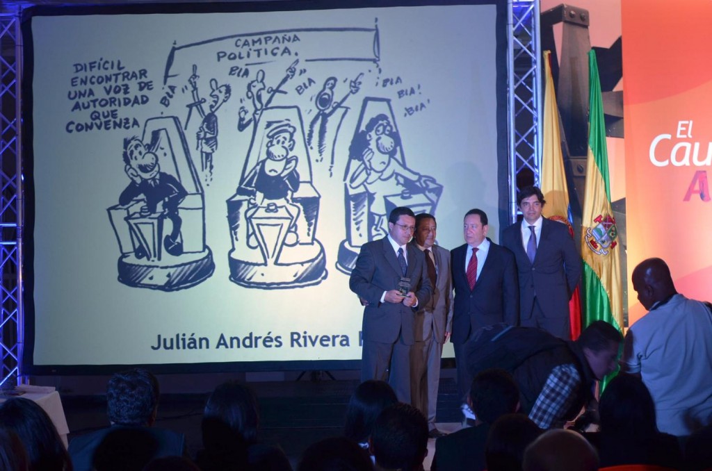Julián Andrés Rivera, ‘Colirio’, caricaturista que desde muy joven demostró su talento. Es maestro en artes plásticas y está vinculado al periódico La Campana. Es, igualmente, un gran ilustrador de contenidos.