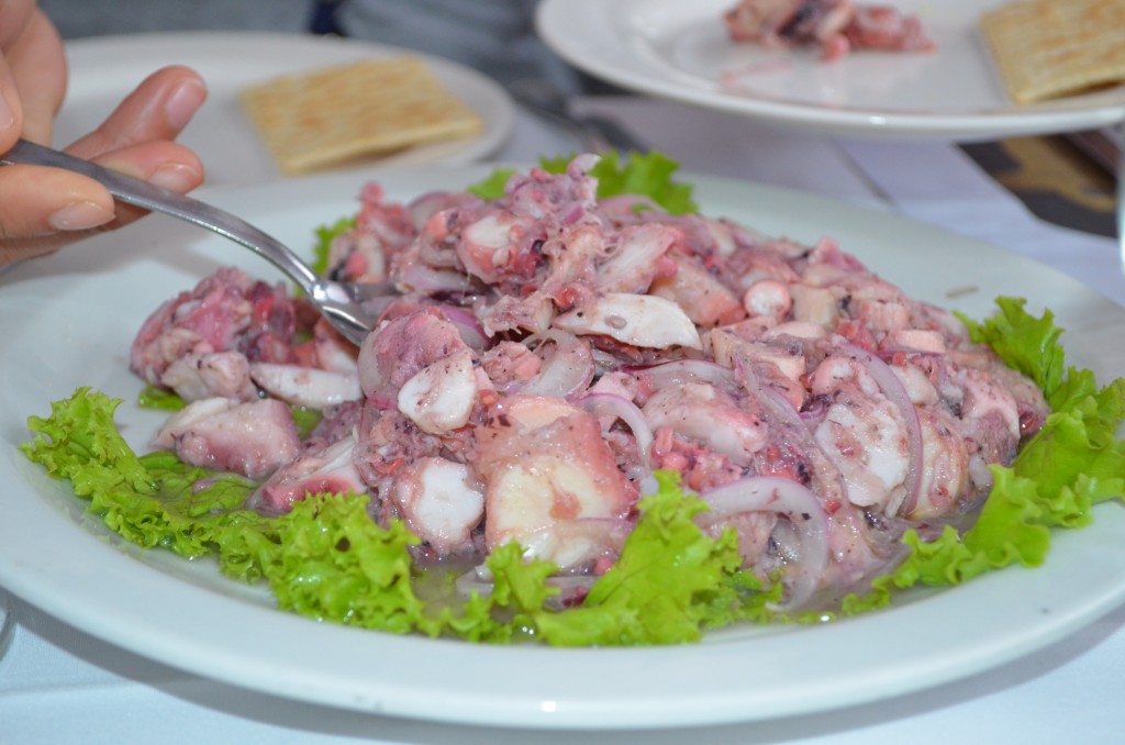 Picada de pulpo, cocina del Madgalena XI Congreso Gastronómico de Popayán.