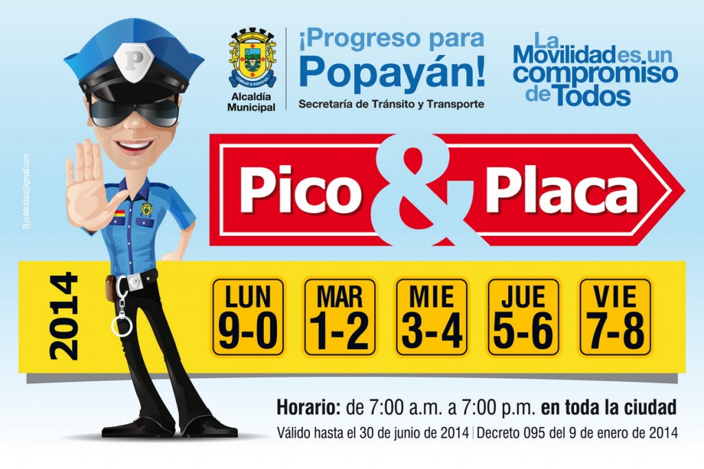 Pico y Placa en Popayán. Enero a junio del 2014