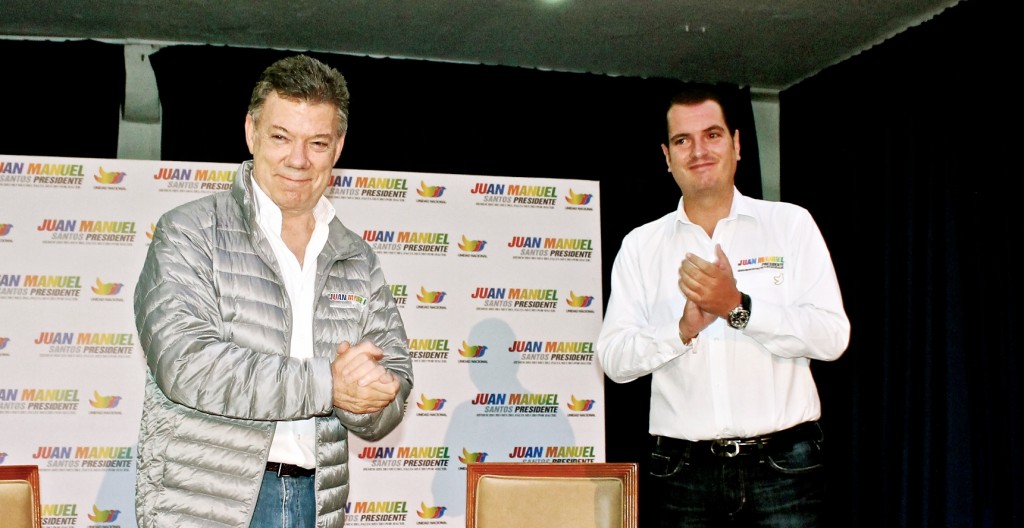 Presidente-candidato Juan Manuel Santos, durante su visita a Popayán. 