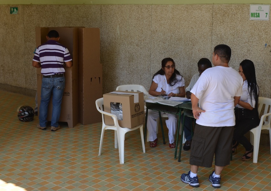 En el Cauca se presentaron con normalidad las elecciones. Mesa de votación en santander de Quilichao