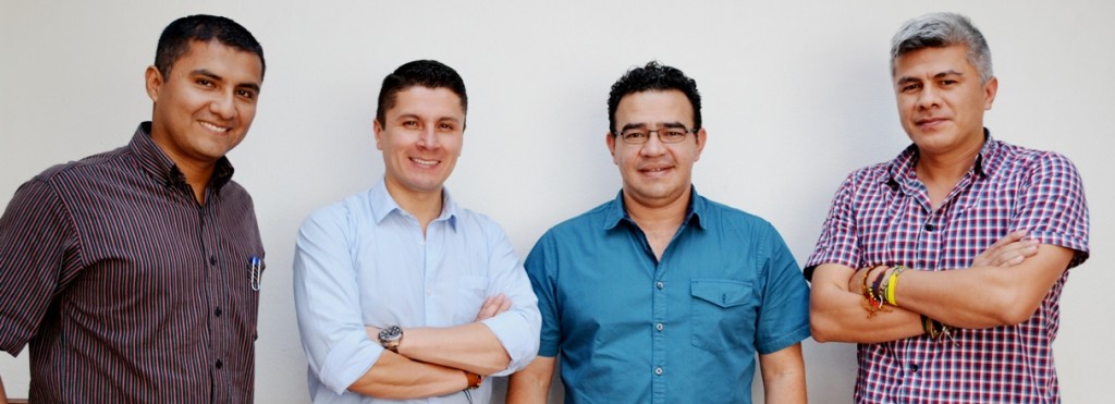 De izquierda a derecha, Wilfred Rivera, Director de Proyectos;  Andrés Maya, Líder de Incubación;César Daniel Samboní, Director Ejecutivo y Jairo Erazo, Director de Filosofía Corporativa.