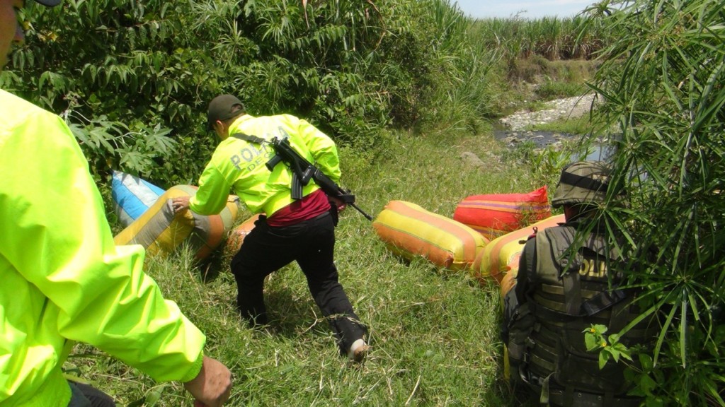 En medio de cañaduzales, en la vereda Pueblo Nuevo, del municipio de Corinto, en el norte del Cauca, la Policía Nacional se incautó de 29 costales repletos de marihuana tipo “creepy”