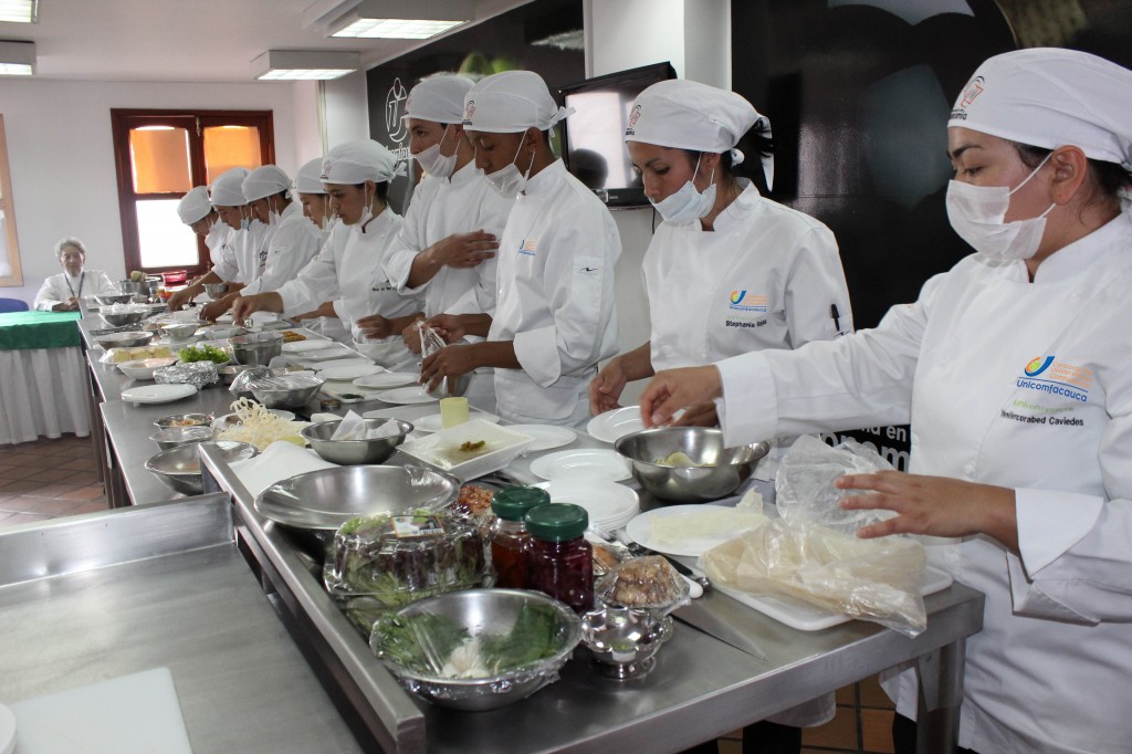 Cocina del programa de Gastronomía de la Institución Universitaria Unicomfacauca en Popayán. 