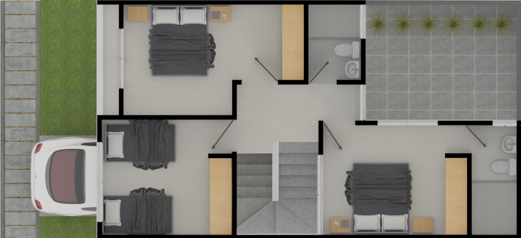 La casa de tres habitaciones tiene un valor de $103’570.800 y su área es de 87.77 m²